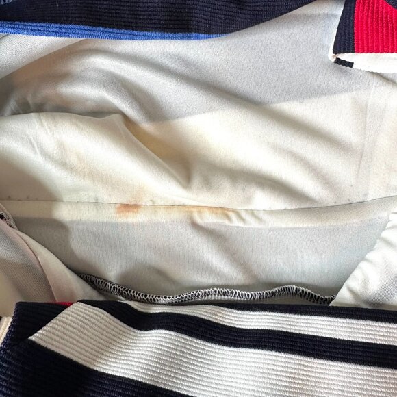 VINTAGE Adrianna Papell white colorblock striped flare dress, Size 4 - Picture 11 of 13